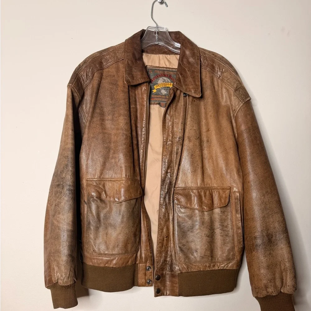 Adventure Bound vintage leather jacket size-M